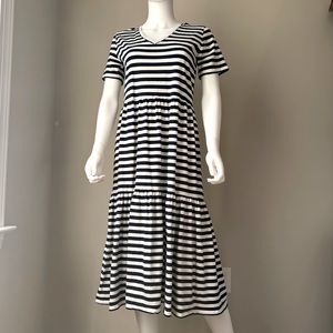J.Crew Factory Women’s Striped Tiered Midi Dress Size S - Washed but never wore